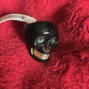 Nordstrom Crafted Black/Gold Skull Ring Halloween